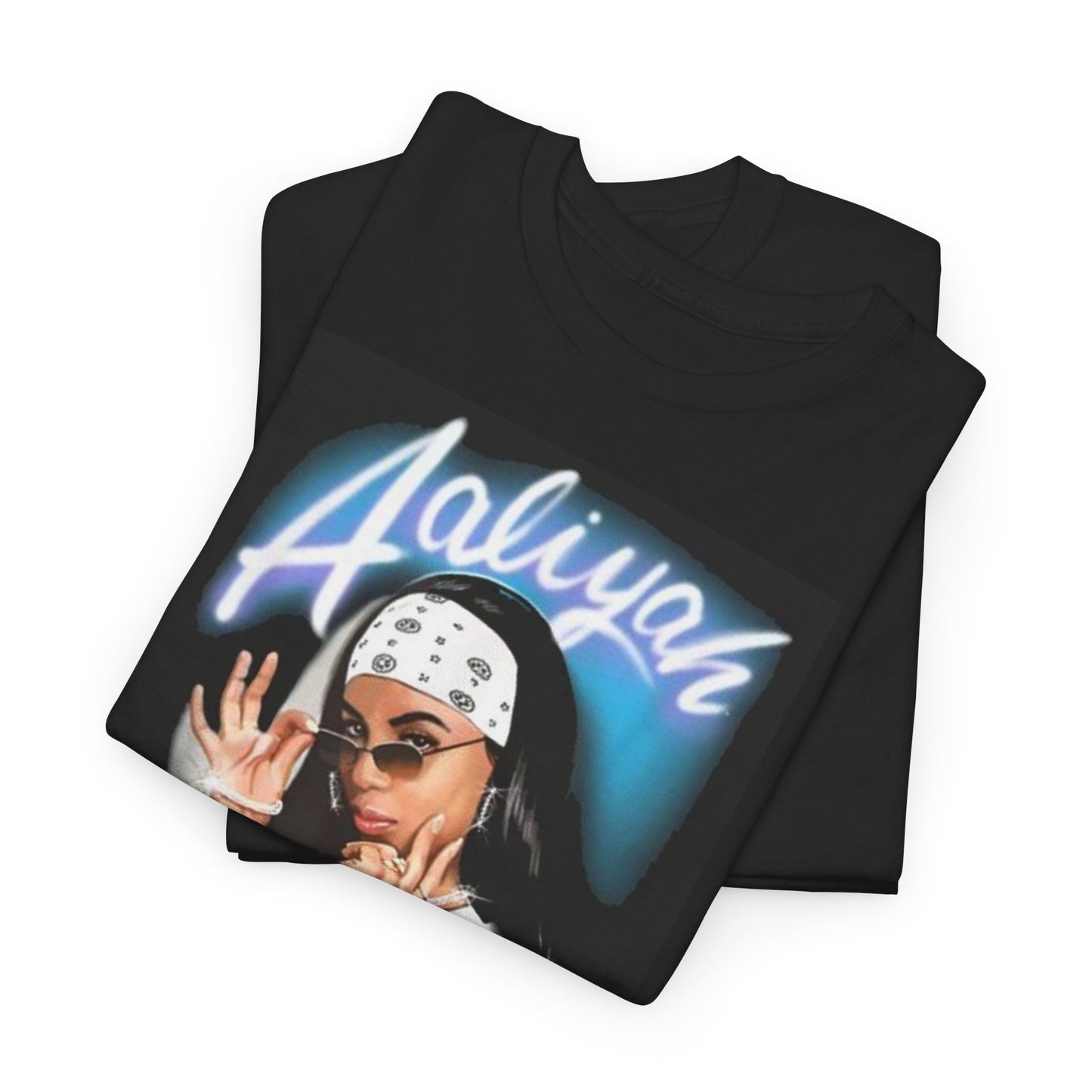 Fusion t-shirt Aaliyah Unisex Heavy Cotton Tee - Retro Vibe with QR Code