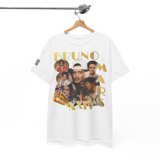 Fusion t-shirt  Bruno Mars Unisex Heavy Cotton Tee - Music Lover's Tribute Shirt with QR Code
