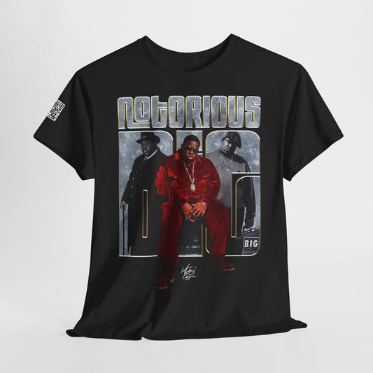 Fusion t- shirt  Notorious BIG Unisex Heavy Cotton Tee - Vintage Hip Hop Shirt with QR Code