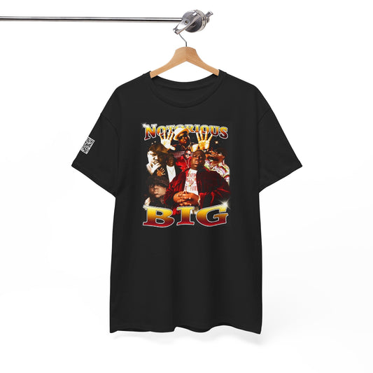 FUSION T-SHIRT  Notorious BIG Unisex Heavy Cotton Tee - Vintage Hip-Hop Tribute with QR Code
