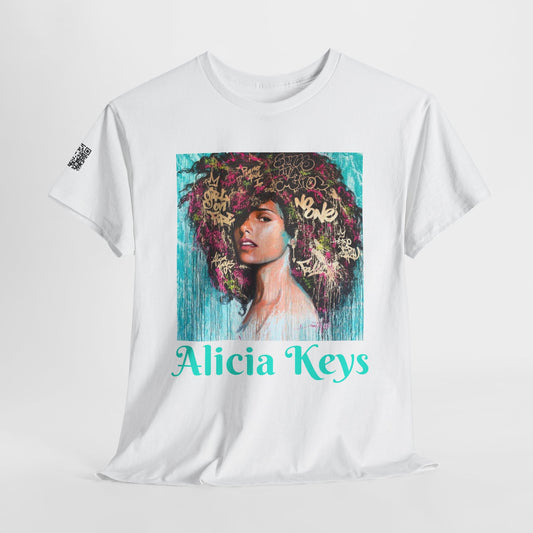 Fusion t-shirt  Alicia Keys Inspired Unisex Heavy Cotton Tee with QR Code